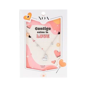 Colar de aço prateado – Contigo estou in love