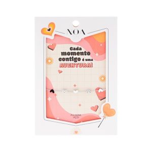 Pulseira de aço prateado – Cada momento contigo é uma aventura