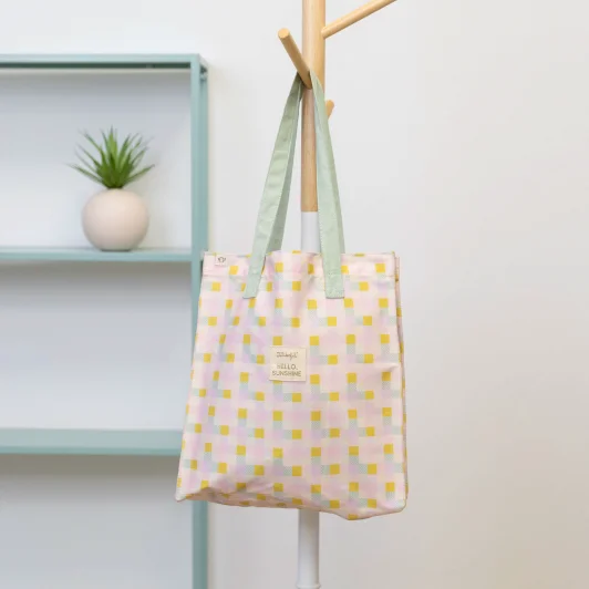 Tote Bag Hello Sunshine – Quadrados Coloridos - Image 5