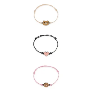 Conjunto 3 Pulseiras da Amizade – Better Together – Teddy Bear